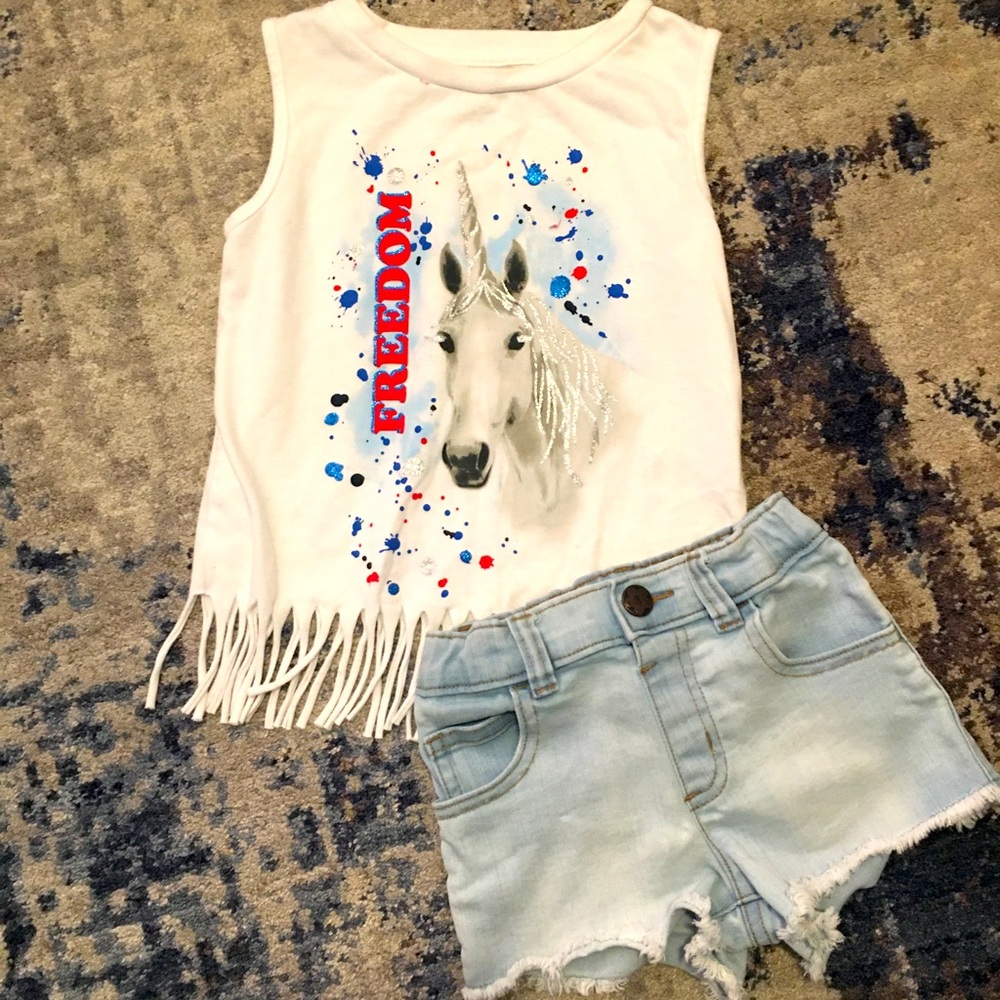 Shirt and jean shorts